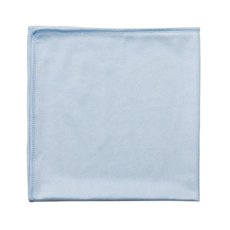 Real Clean 16x16 Blue Microfiber Window Glass Cleaning Towels (Pack of 12) - Image 2